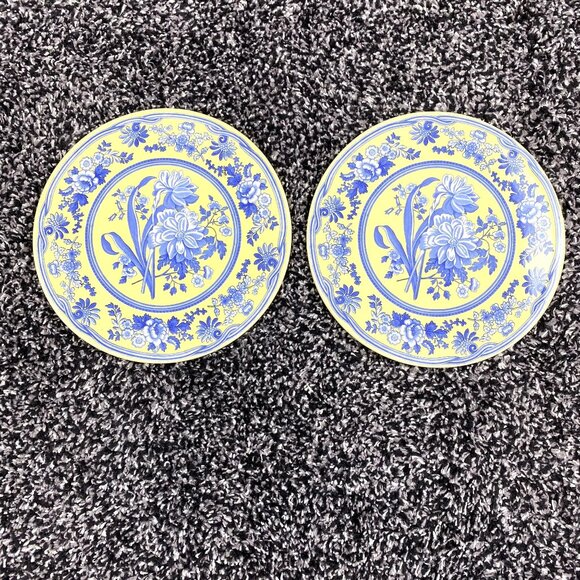 Vintage SPODE Blue Room Yellow Hanging Trivet 6.75" #L0407 Set of 2 Rare - Picture 2 of 9